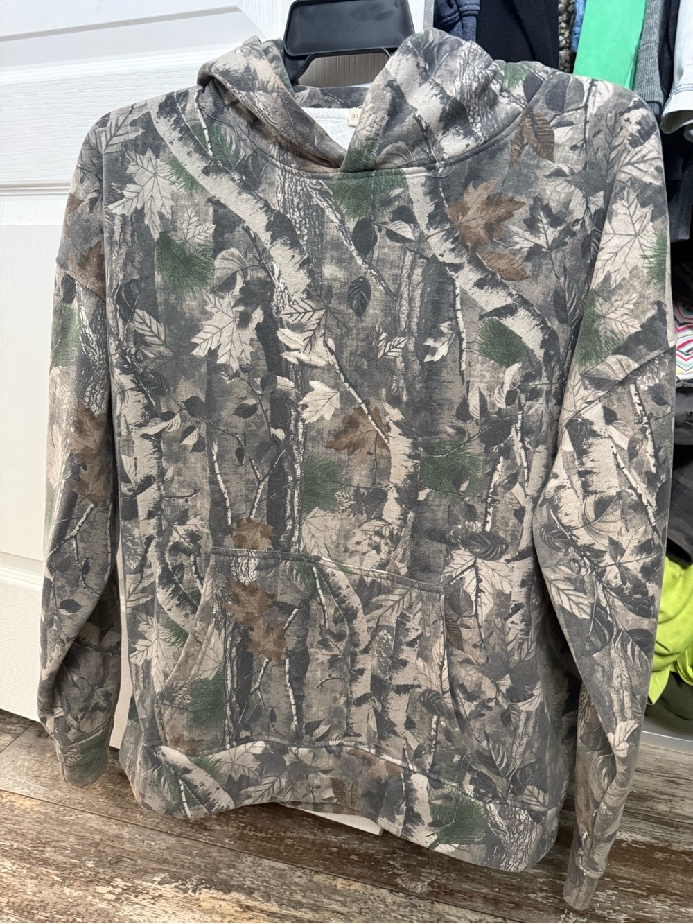 Gilded Intent Forest Camo Hoodie in Gray, Green, Brown